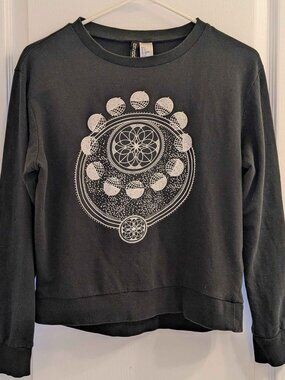 hemisphere print long-sleeved top